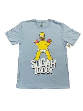 Universal Studios The Simpsons Homer Sugar Daddy Donut T-Shirt Large NWT